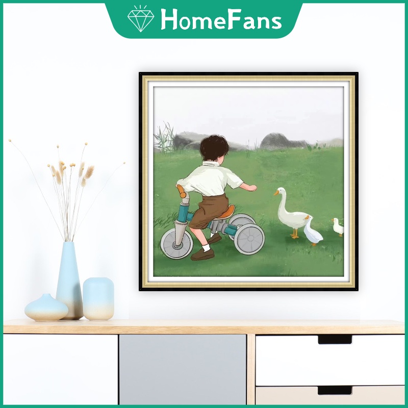 Bộ Tranh Đính Đá 5D Tự Làm 40x40cm / 50x50cm Hình Bé Đáng Yêu