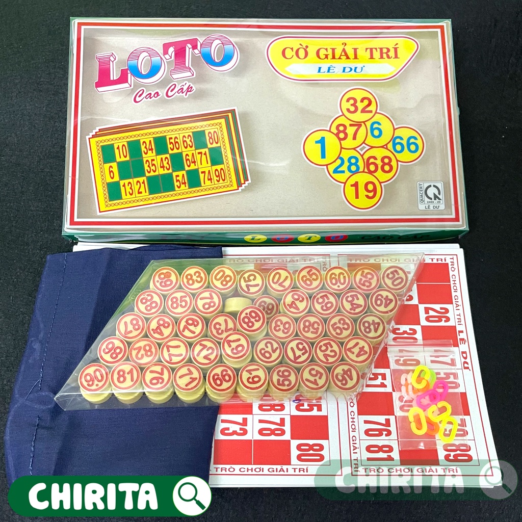 Bộ Đồ Chơi Lô Tô - Bộ Cờ Lô Tô Liên Hiệp Thành (90 Số) Giấy Và Melamine Cao Cấp, Boardgame, Đồ Chơi Gia Đình CHIRITA