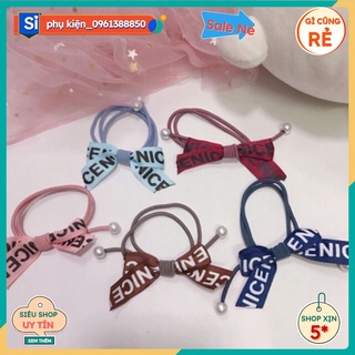 Sỉ 10 buộc tóc ruy băng in chữ cenice  37k