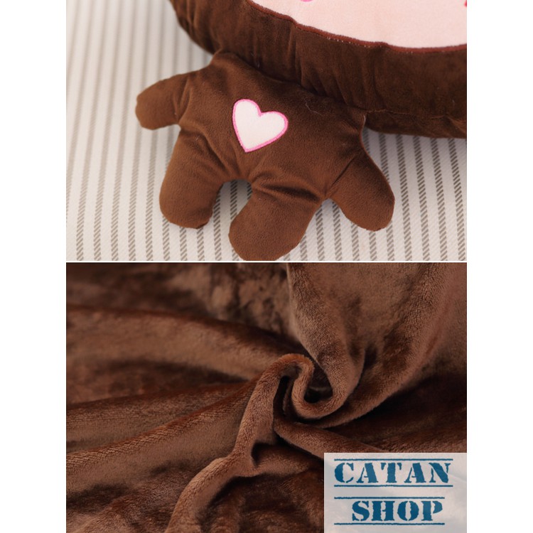 Gối mền khỉ cute 3 trong 1, nỉ nhung cực mịn, bộ chăn gối văn phòng, gấu bông kèm mền GD86-GMK | BigBuy360 - bigbuy360.vn