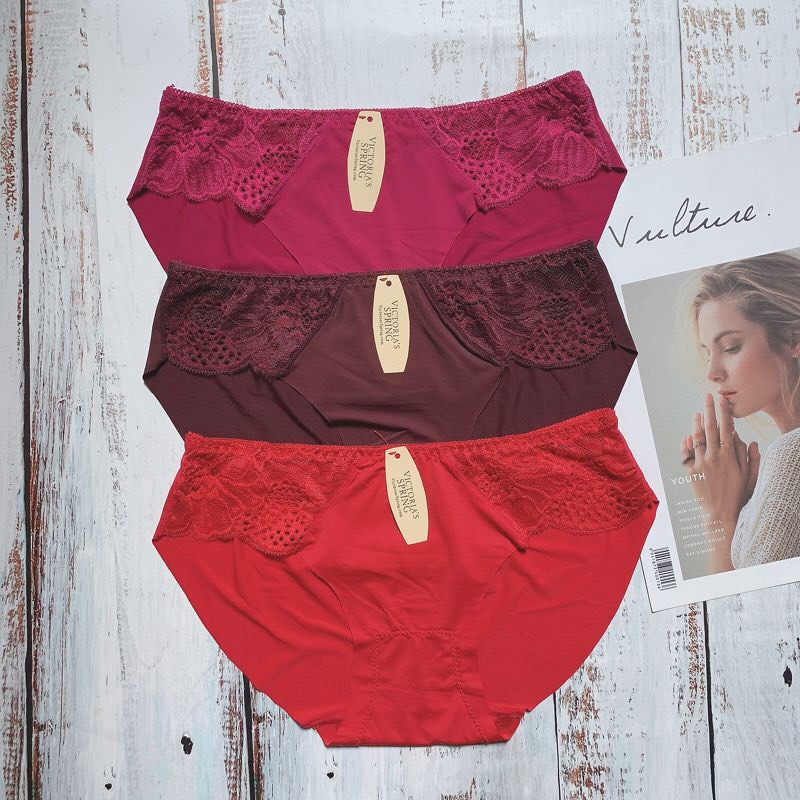 Combo 10 quần lót nữ phối ren 2 bên cực hot, chất su mát và mềm mại