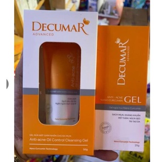 - combo decumar advanced gồm 1 gel ngừa mụn, 01 gel rửa mặt decumar giành cho da mụn