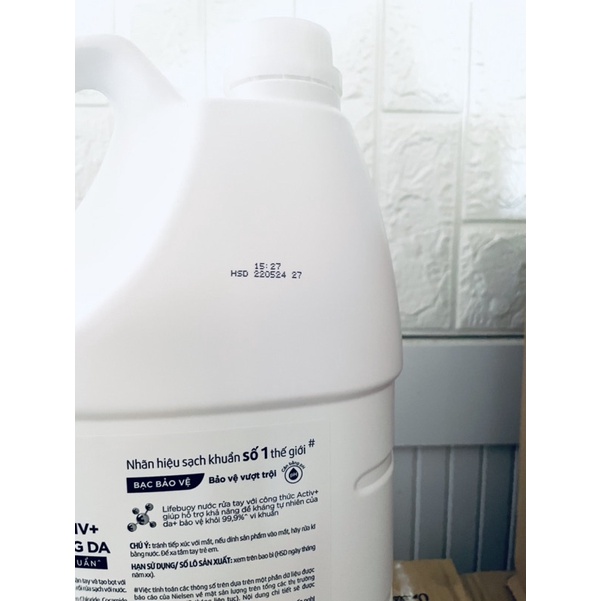 Nước Rửa Tay Lifebuoy 4KG Bạc Bảo vệ vượt trội 99.99%