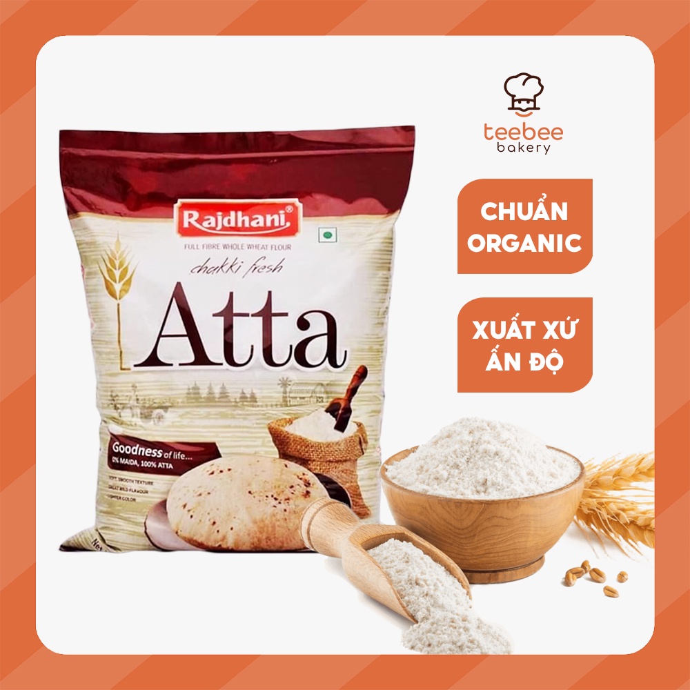 Bột mì nguyên cám Atta chuẩn USDA Organic nhập khẩu Ấn Độ