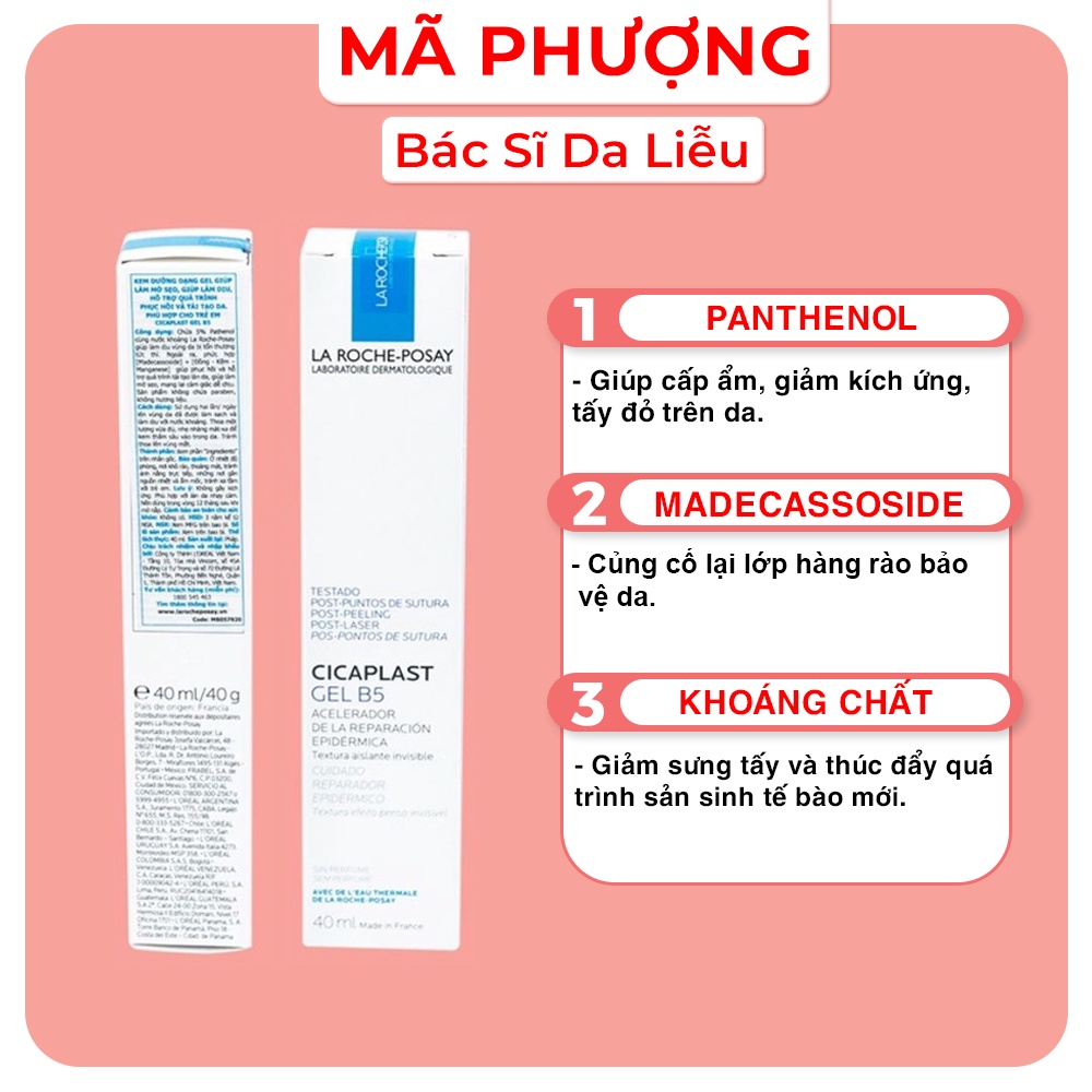 [CHÍNH HÃNG] Gel dưỡng phục hồi da, ngừa thâm B5 La Roche Posay Cicalplast 40ml