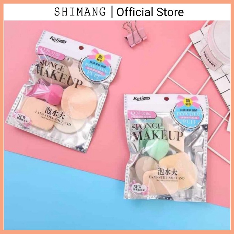 Mút trang điểm KELI 6 món set mút trang điểm tán kem phấn nền KMTD2