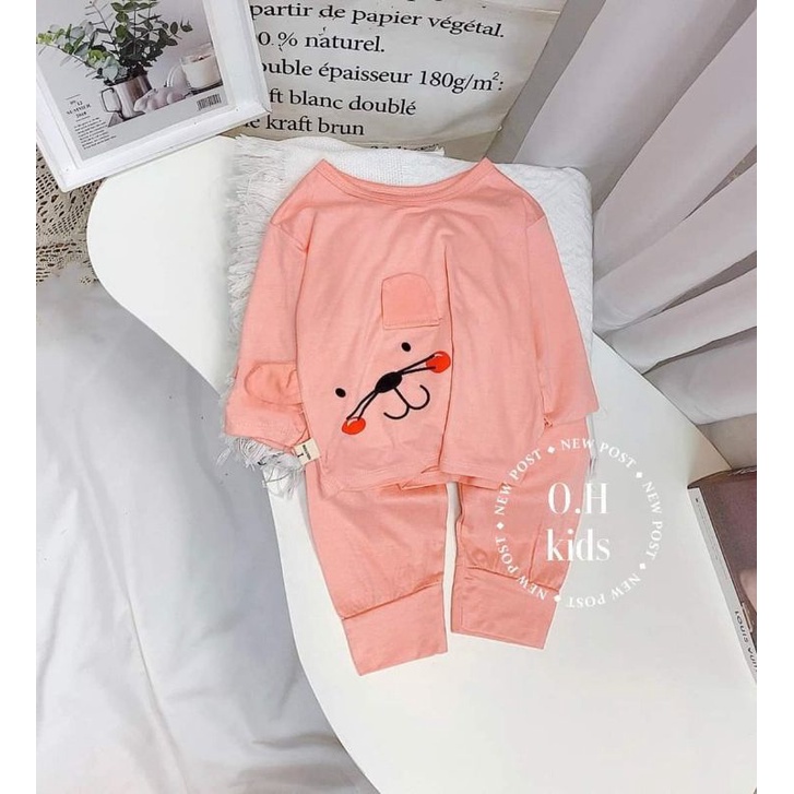 Set Bộ Dài Tay KWOO thun lạnh hình thú cho bé