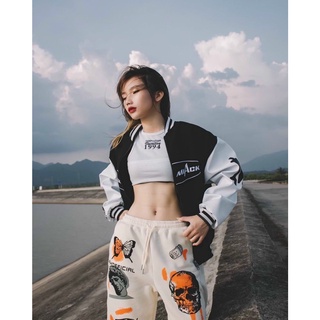 Áo Bomber Jacket Đen Basic Unisex Nam Nữ 2 Lớp Chất Đẹp K017
