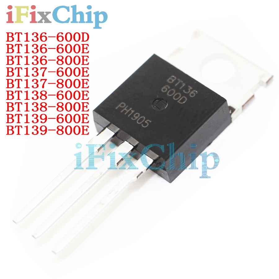 Set 10 Phụ Kiện BT136-600D BT136-600E BT136-800E BT137-600E BT137-800E BT138-600E BT138-800E BT139-600E BT139-800E TO-220 Mới