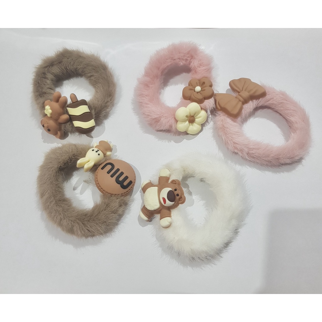 Set cột tóc lông hình thú (set 5 cái)