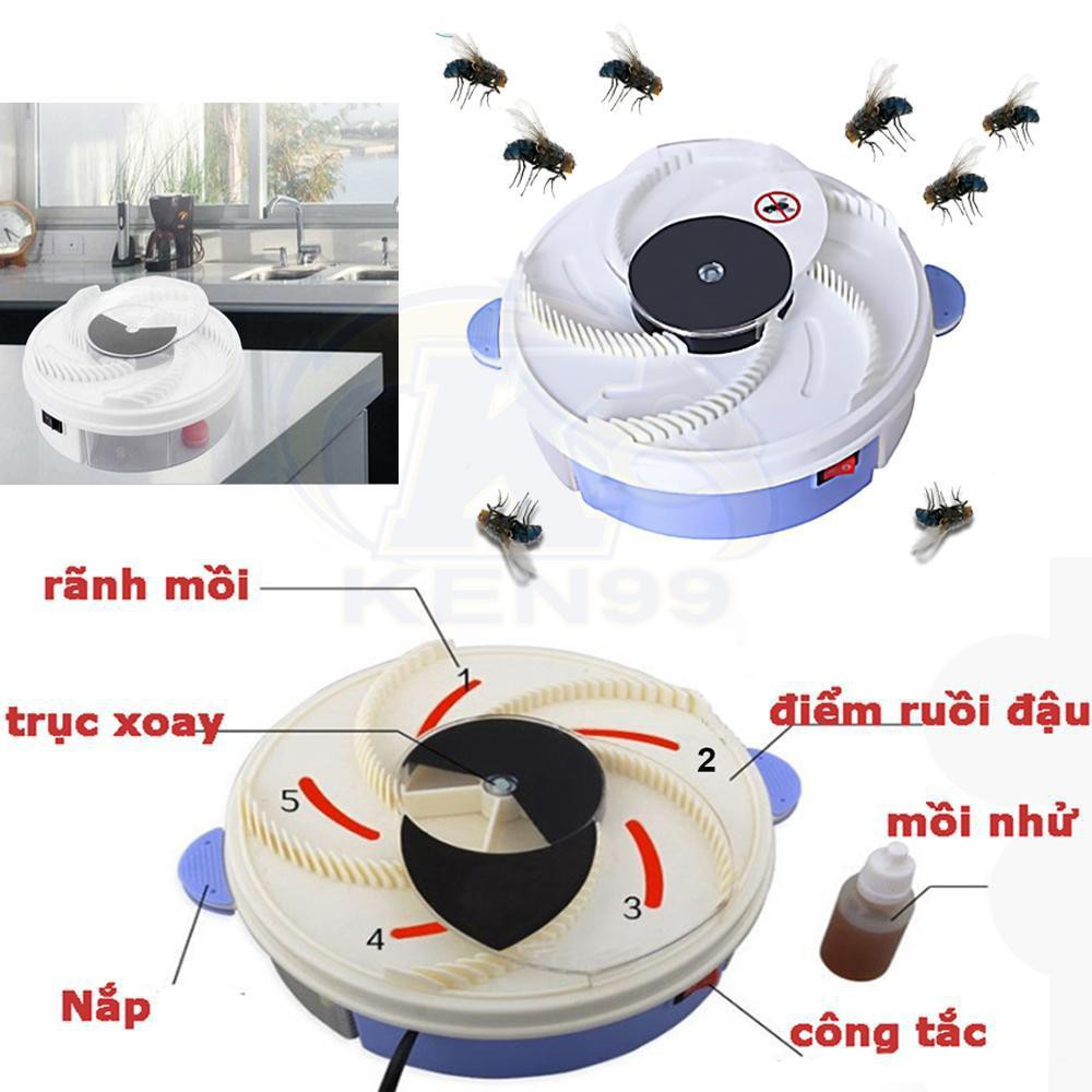 Máy Bắt Ruồi Tự Động  𝑪𝑨𝑶 𝑪𝑨̂𝑷 Pin Sạc  - Bẫy Ruồi Thông Minh - BH 1 Tháng 1 đổi 1 - Phiên Bản Nâng Cấp