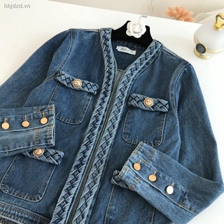 Áo Khoác Denim Tay Dài Dáng Rộng Phong Cách Retro Thời Trang Xuân Thu Mới Cho Nữ 2021