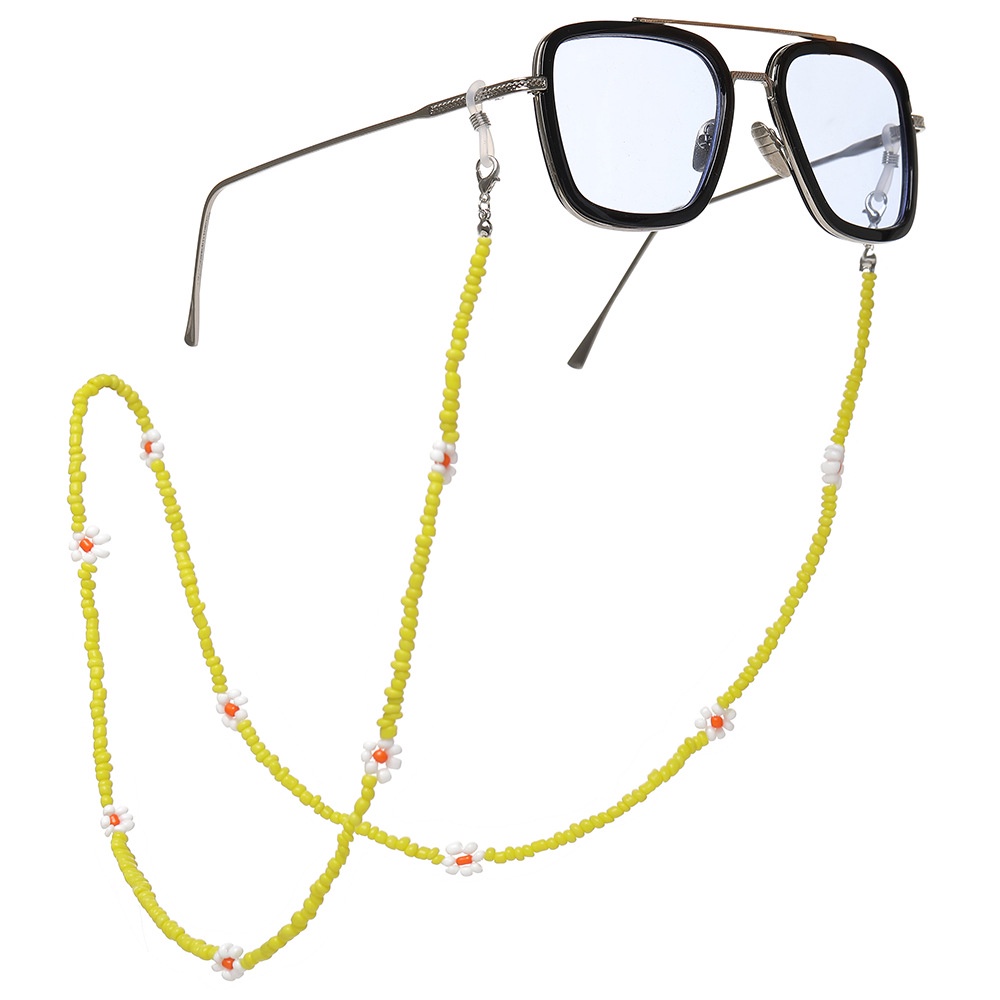 Dây đeo mắt kính chống thất lạc đính hạt vàng thời trang quyến rũ cho nữ
