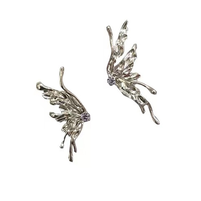 Bông Tai Hình Cánh Bướm Bằng Kim Loại Phối Dây Xích Tua Rua Chất Lượng Cao