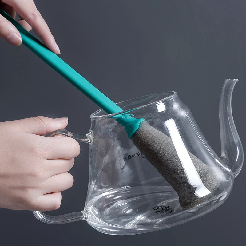 Cọ mút tay cầm dài để vệ sinh chai thủy tinh/ bình giữ nhiệt chà sạch sâu tiện dụng