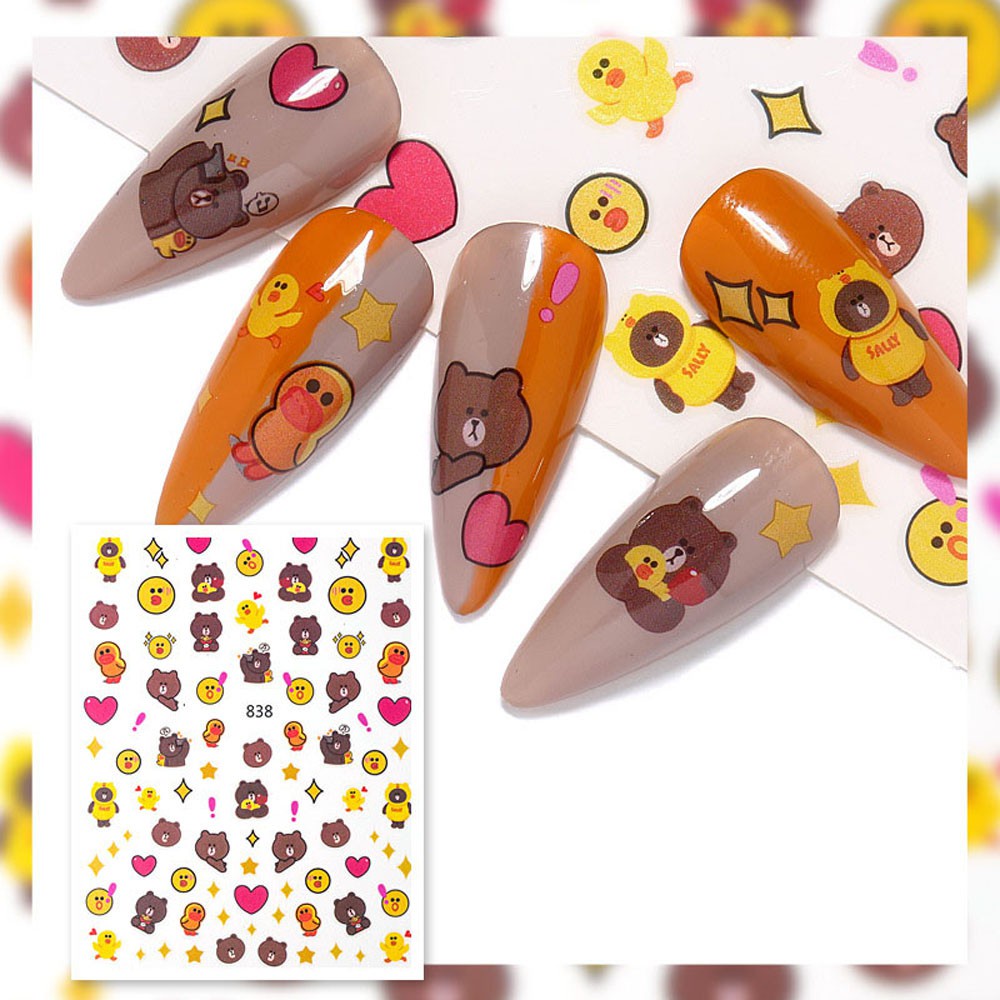 [Hàng mới về] Miếng dán móng trang trí kiểu dáng hoạt hình dễ thương DIY
