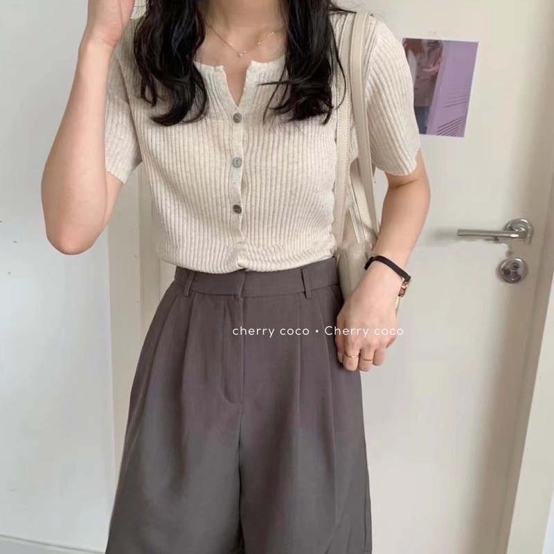 Áo len dệt kim dáng mở cúc 52606 CHERRY COCO | BigBuy360 - bigbuy360.vn