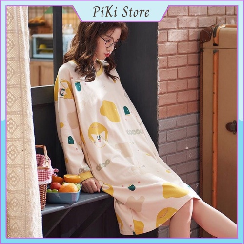 Bộ Ngủ Nữ Dài Tay Pijama , Đầm Ngủ Nữ Mặc Nhà | BigBuy360 - bigbuy360.vn