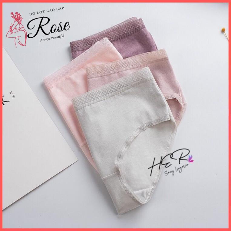 Combo 5 Quần Lót Nữ Cotton Viền Ren Không Hằn Quần Chíp Kháng Khuẩn Chống HPV Rose QR01