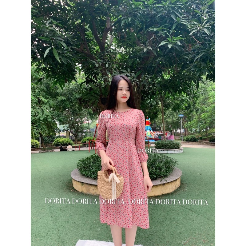 Váy hoa nhí dài tay nhiều màu, Đầm ullzang hoa nhí - Dorita Boutique