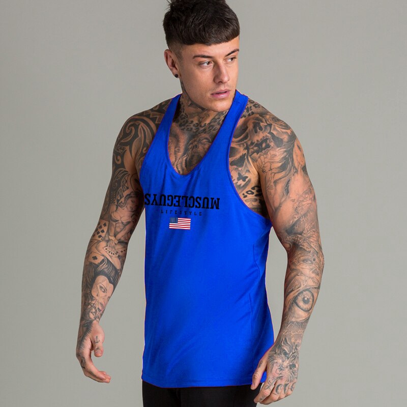 Áo nam hai dây không tay màu trơn đơn giản thích hợp cho thể thao