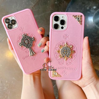Ốp Lưng iPhone - Ốp iPhone Chrome Hearts Trắng Hồng