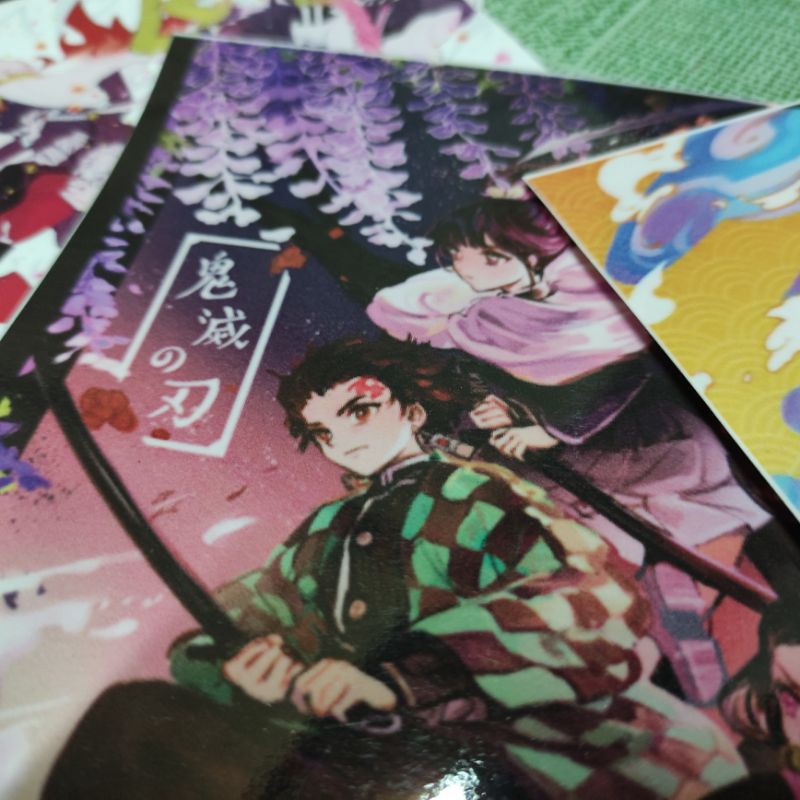 Poster A5 Demon Slayer: kimetsu no yaiba Chất Liệu Decan Phủ Bóng Chống Thấm Nước  - Tặng khi mua mô hình Demmon Slayer