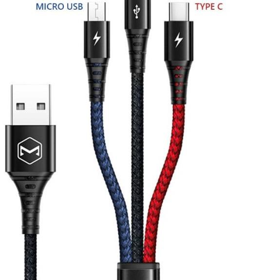 MCDODO Dây Cáp Sạc 3 Trong 1 (Micro Usb, Type C) Mcdo Ca 622 1.2 M Cho Iphone