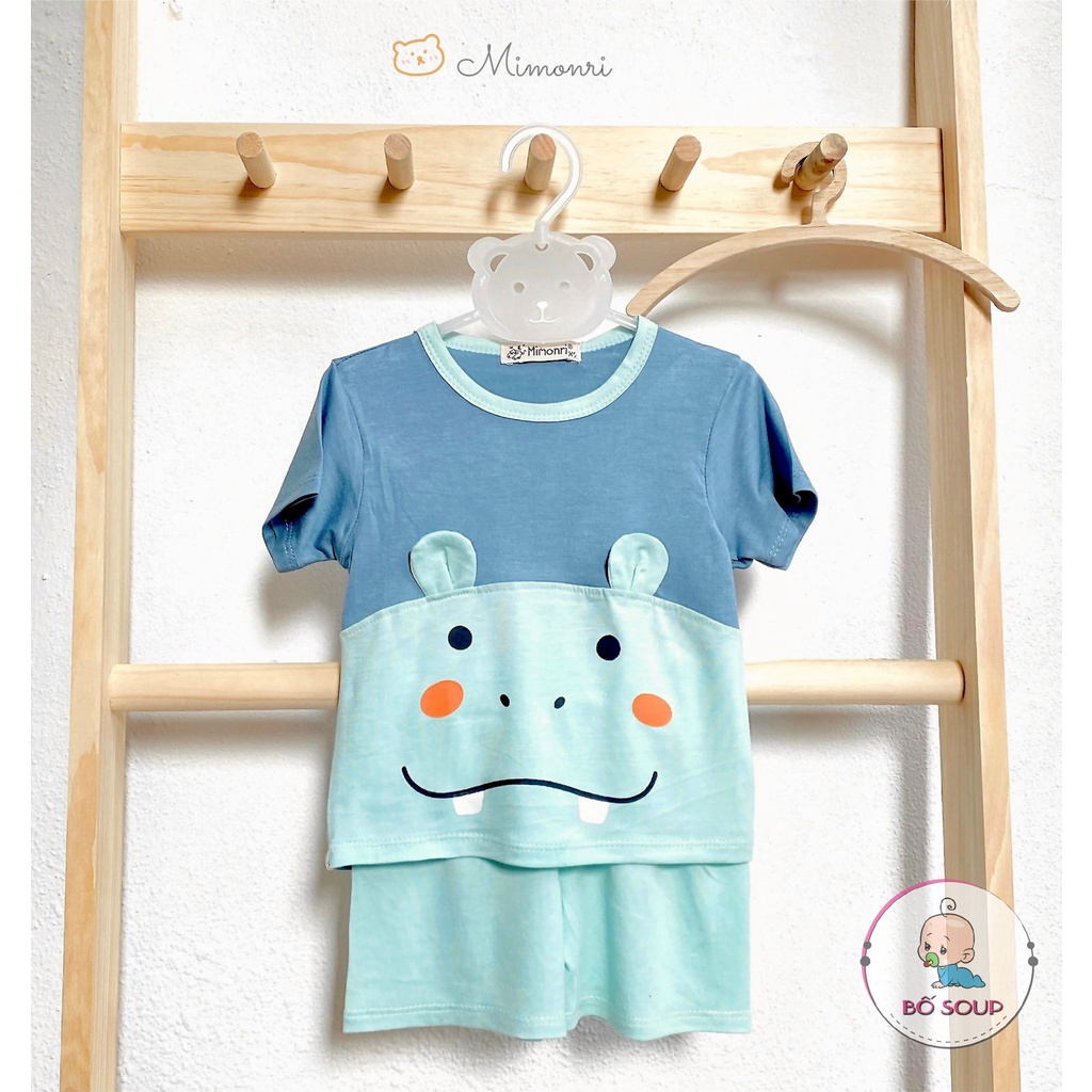 Bộ cộc tay thun lạnh phối màu in hình mimonri