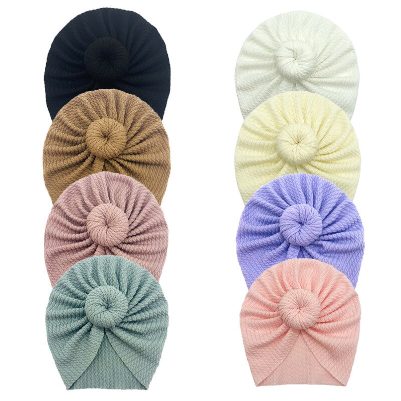 Mũ Beanie Mềm Co Giãn Thắt Nút Cho Bé Gái