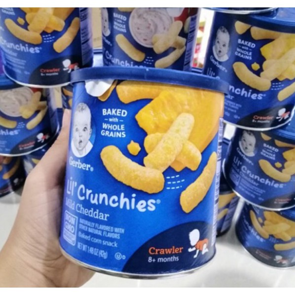 Bánh Gerber Lùn Lil'Crunchies Phô Mai Dạng Que Đồ Ăn Dặm Cho Bé