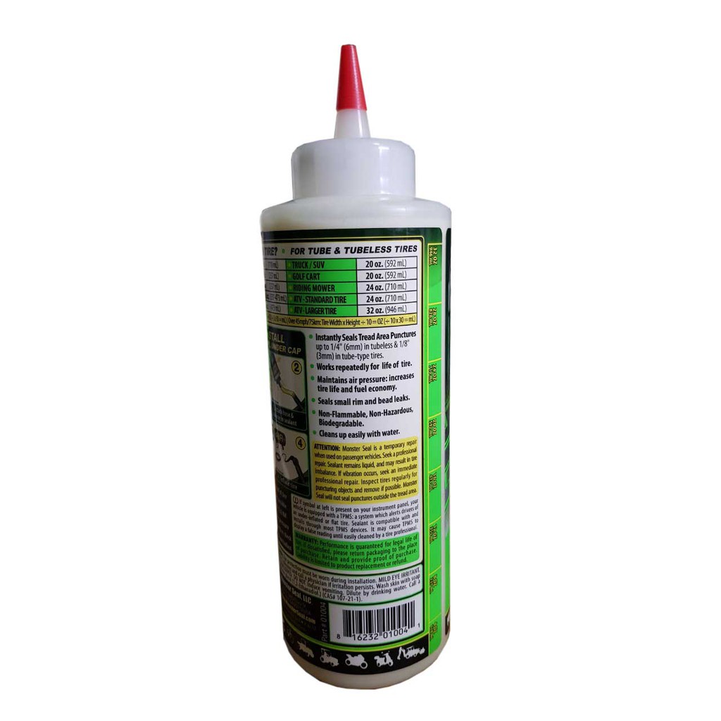 Keo tự vá Monster Seal Tire Sealant 0.23-0.47-0.95 L (8-16-32 oz)