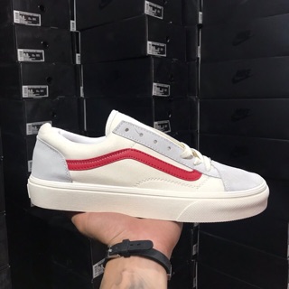 Vans trẮng sọc đỏ
