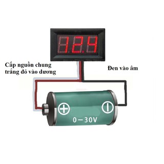 Đồng hồ đo điện áp DC 0~30V Led 0.36′ Đỏ (3 dây)