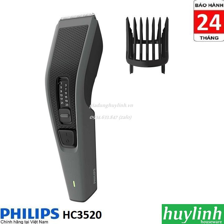 Freeship Tông đơ cắt tóc không dây Philips HC3520 - Chính hãng