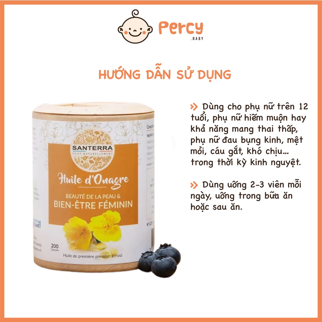 Viên Uống Tinh Dầu Hoa Anh Thảo Santerra Huile Onagre 200 viên