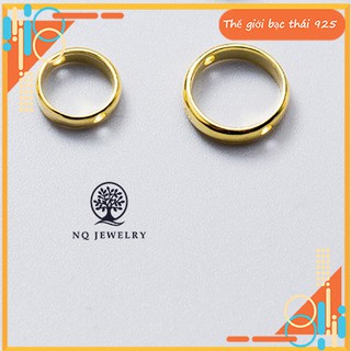 Charm bạc bọc hạt hình tròn mạ vàng 10mm