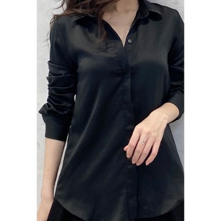 Áo sơ mi dài tay vải lụa cao cấp basic - 92Wear
