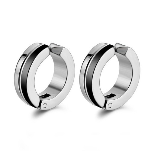 Bông Tai Nam Loại Kẹp Ko Cần Bấm Lỗ Tai Titan Ko Đen TT 2598