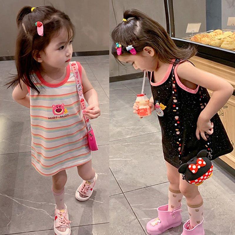 Đầm Thun Không Tay Thời Trang Mùa Hè Hàn Quốc Dành Cho Bé Gái