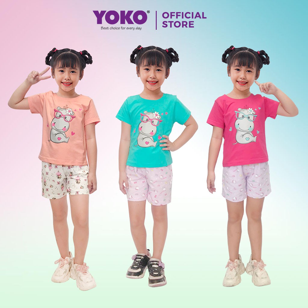 Bộ Quần Áo Thun Tay Ngắn Bé Gái (1-9 Tuổi) YOKO KID’S FASHION 21252G