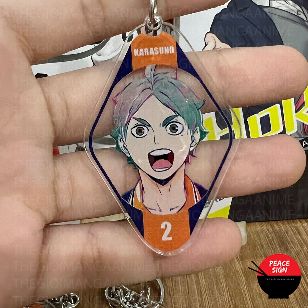 Móc khóa thành viên KARASUNO HAIKYUU!! VUA BÓNG CHUYỀN anime chibi mica trong acrylic xinh xắn độc đáo