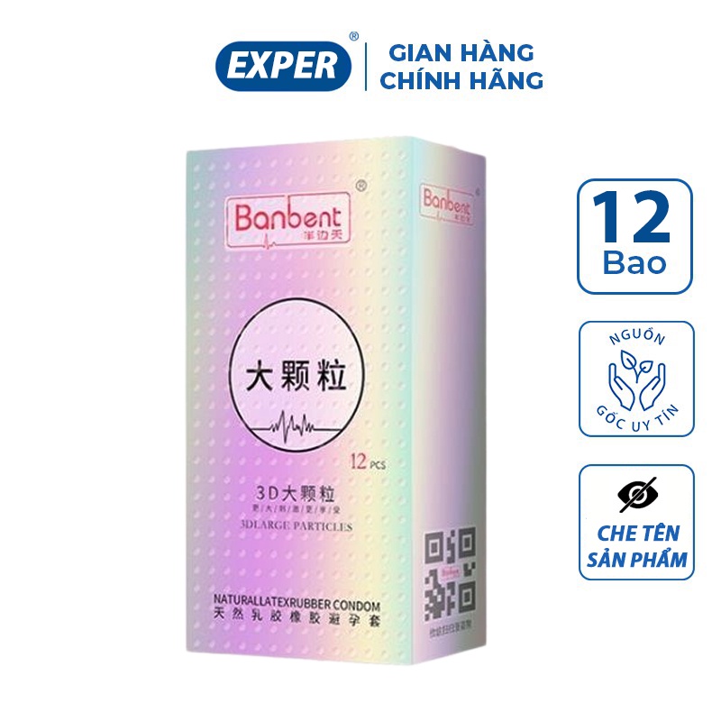 Bao cao su BANBENT 001 3D Large Particles, bcs 0.01 siêu mỏng gân gai kéo dài thời gian