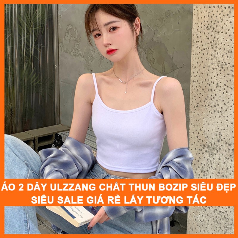 Áo thun hai dây croptop nữ , Áo 2 dây dáng ôm ulzzang phong cách Hàn Quốc