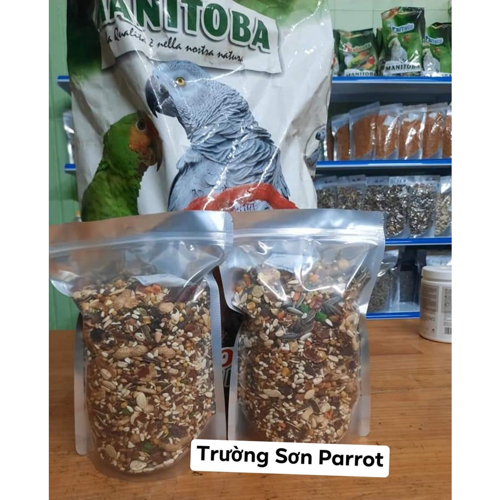 1kg hạt trộn life Parrot của Mannitoba (nhập khẩu Ý) cho vẹt trung và lớn xám Châu Phi, amazon, cookatoo nhỏ..