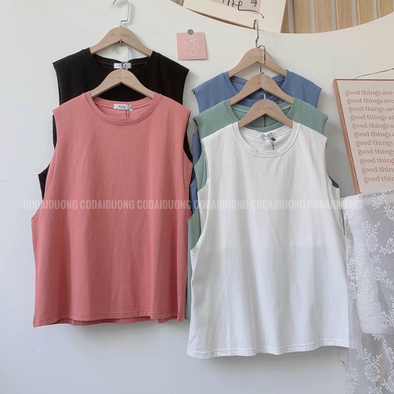 Áo Thun ba lỗ TankTop nữ Trơn nhiều màu ( có kèm bra bên trong) form rộng ulzzang áo phông Nam Nữ️ unisex freeship️