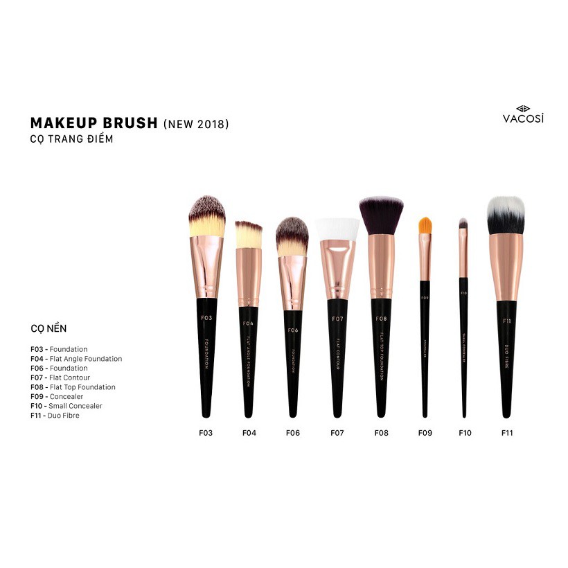 [Hàng chính hãng] Cọ Tạo Khối Vacosi Flat Contour Brush F07