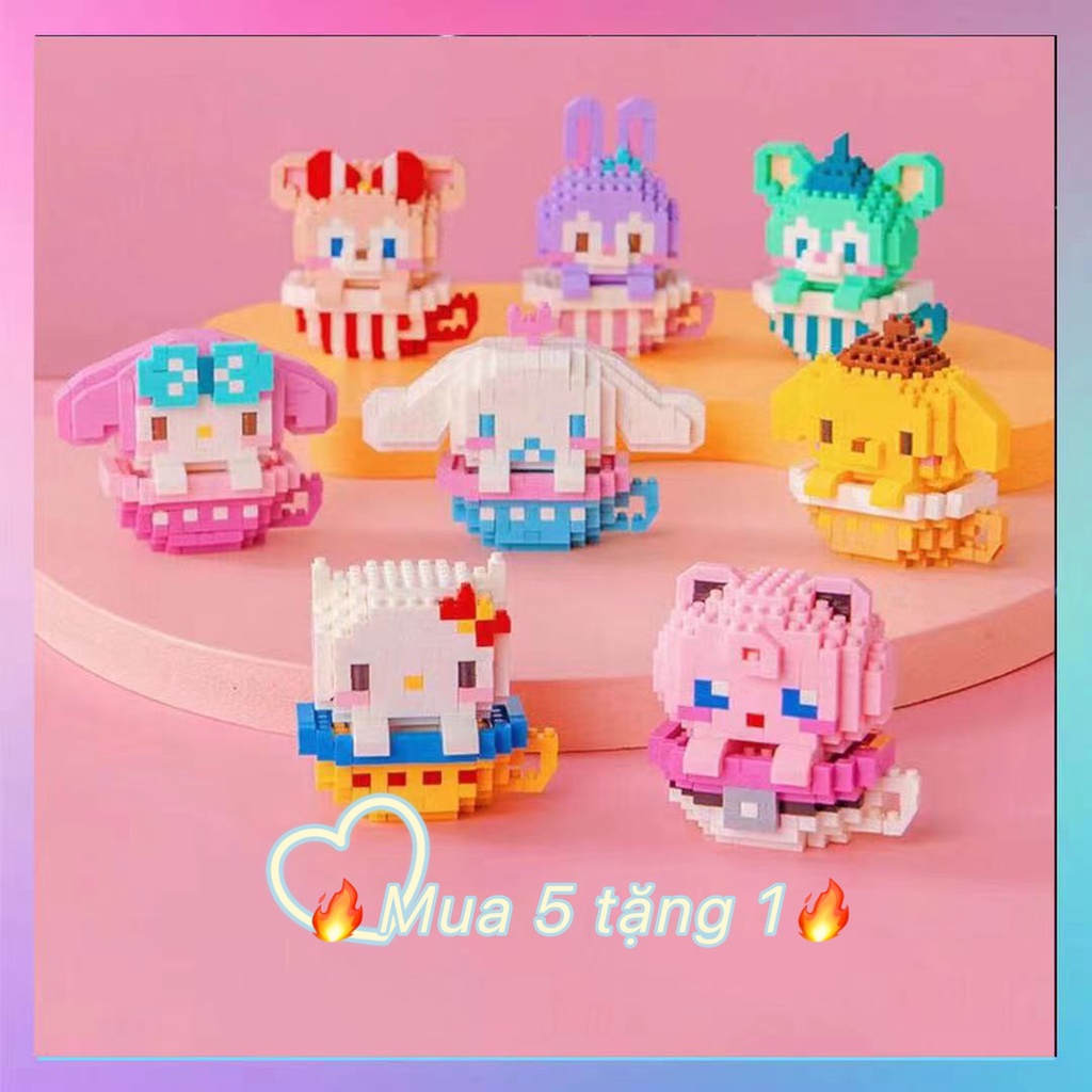 🍟Mua 5 tặng 1🍟3D Lego hạt nhỏ trẻ em lắp ráp khối xây dựng xếp hình nhân vật hoạt hình mô hình đồ chơi người lớn DIY giải nén quà tặng