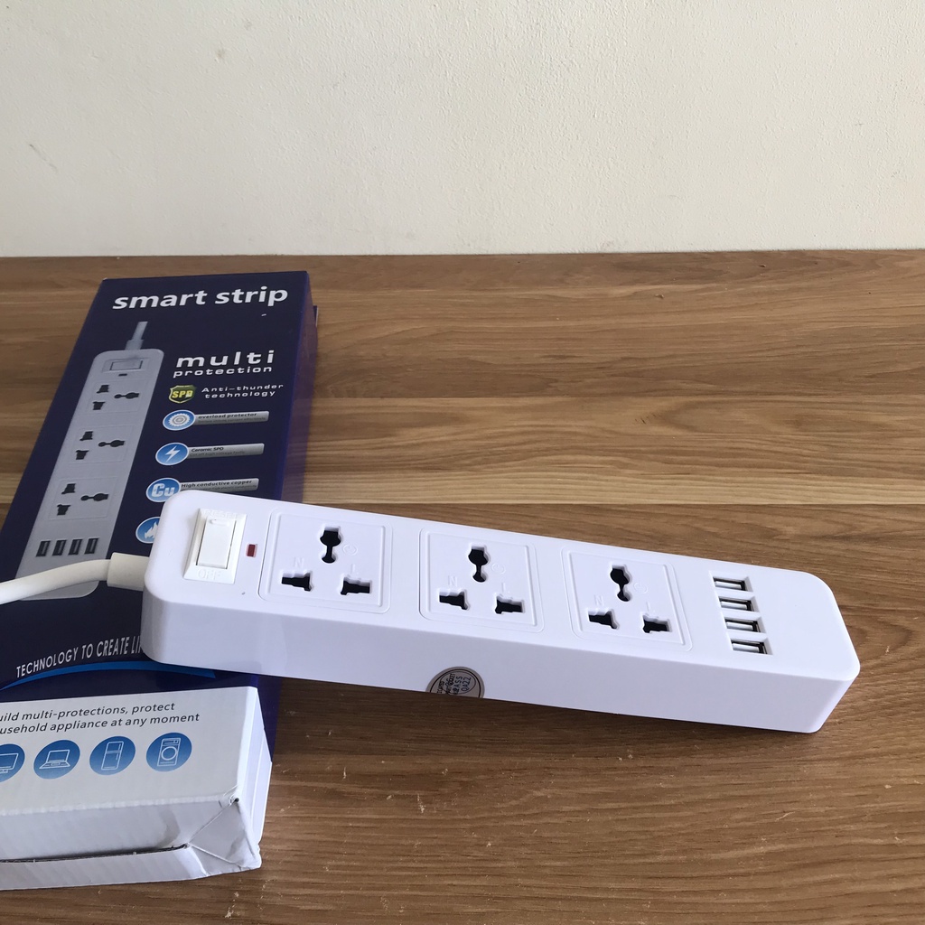 Ổ Cắm Điện Đa Năng JW301 Có 4 Cổng USB Sạc Tối Đa 12W và Ổ Điện Chịu Tải 2500W Dây Dài 2M Chọn Màu Chính Hãng Amalife