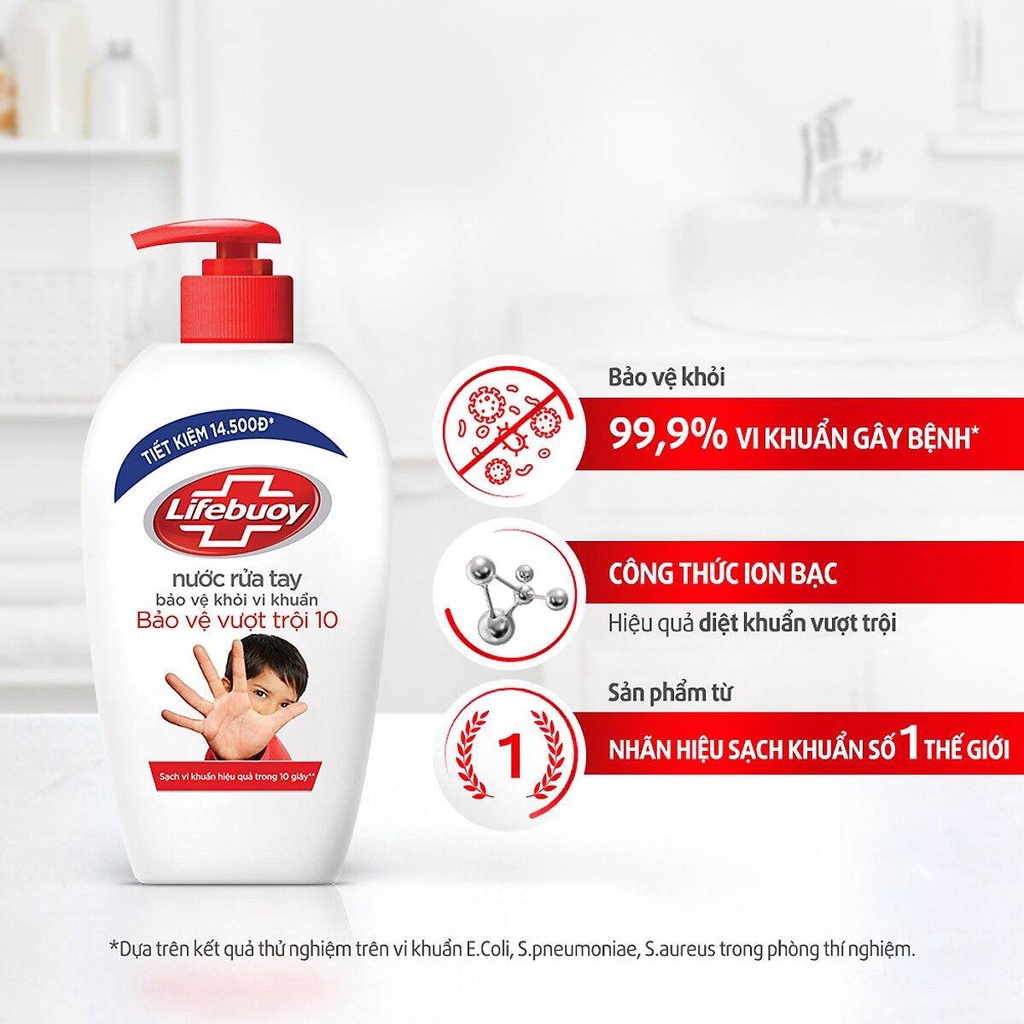 Nước Rửa Tay Lifebuoy Bảo Vệ Vượt Trội chai 120g